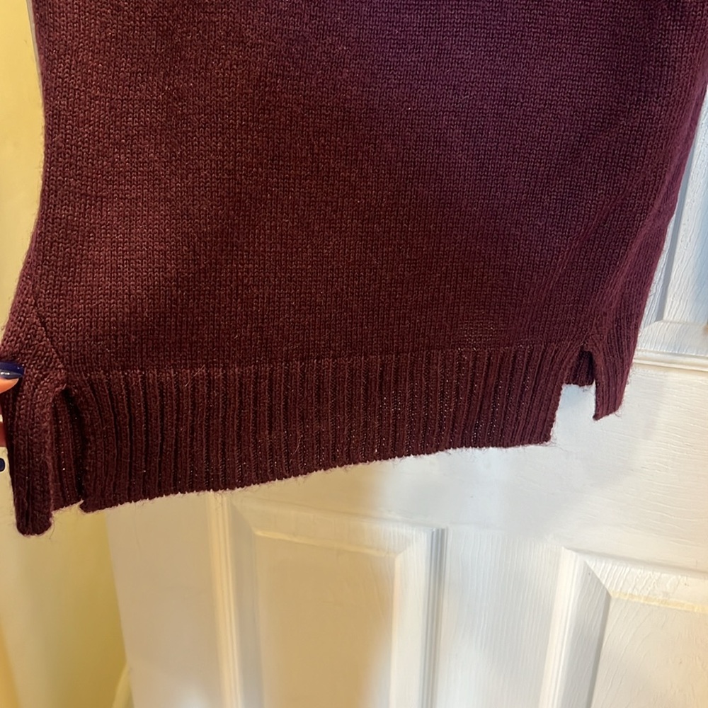 JustFab Deep Purple Off Shoulder Sweater - Picture 4 of 6